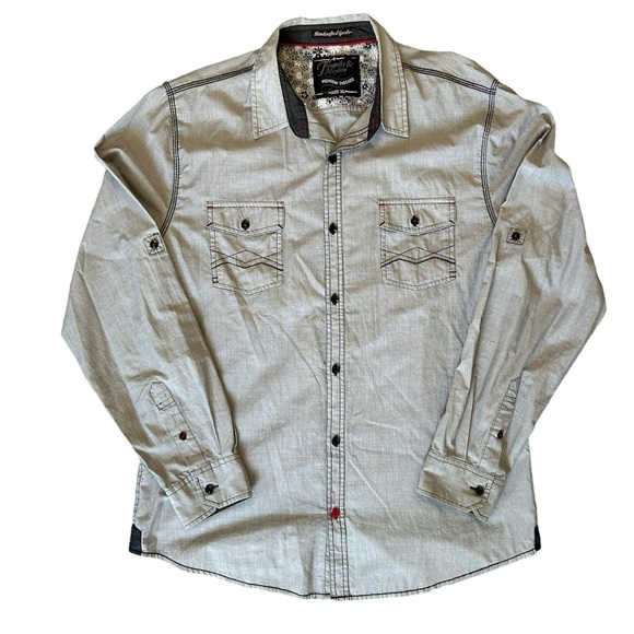 Tranquility and Mayhem Premium Threads in gray, black and red detail size XL - Picture 1 of 10